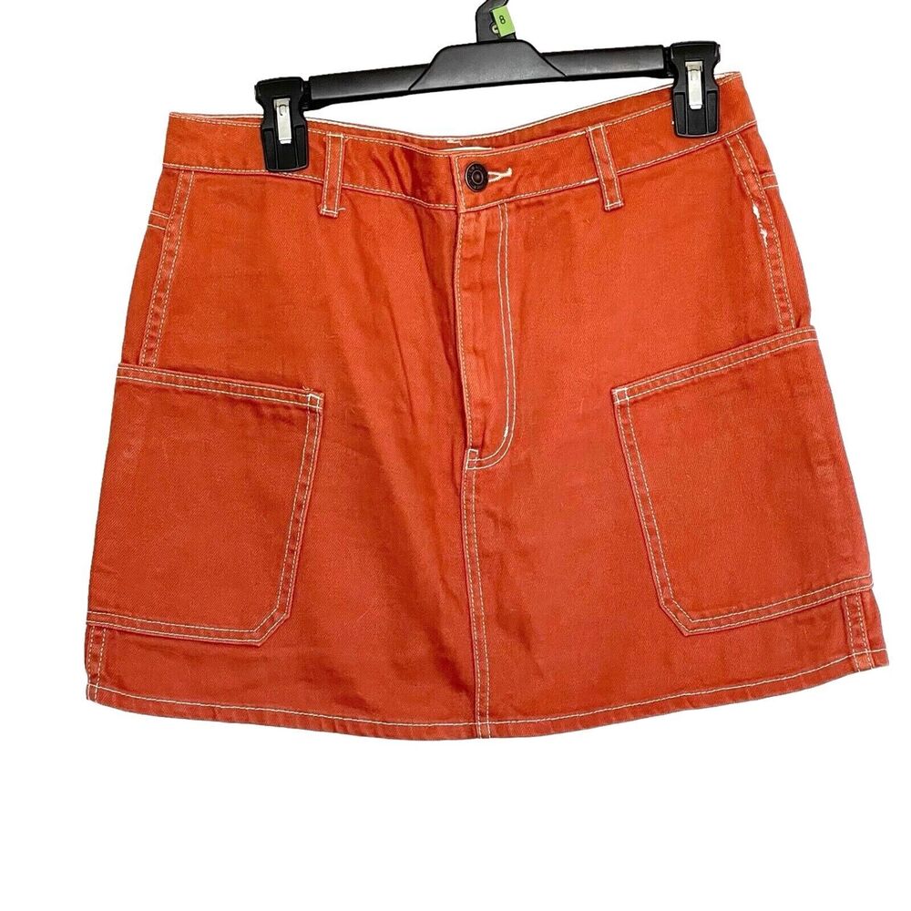 Forever 21 Womens Skirt Denim Medium Burnt Orange Brown Y2k Western Fall Autumn